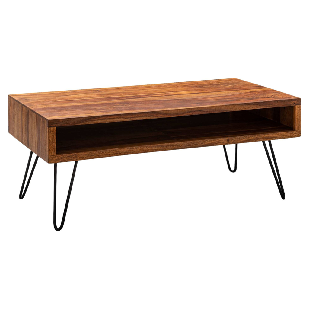 Wohnling Couchtisch natur schwarz pulverbeschichtet B/H/T: ca. 100x40x50 cm