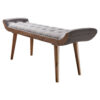 Wohnling Sitzbank grau natur Stoff Echtholz B/H/T: ca. 125x51x38 cm