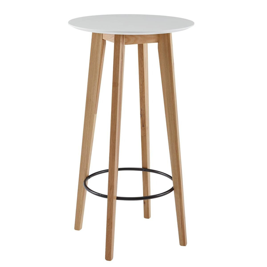 Wohnling Bartisch weiß matt natur MDF B/H/T: ca. 60x110x60 cm