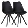 Wohnling Stuhl 2er-Set schwarz schwarz schwarz Kunststoff Kunstleder Echtholz B/H/T: ca. 49x87x52 cm