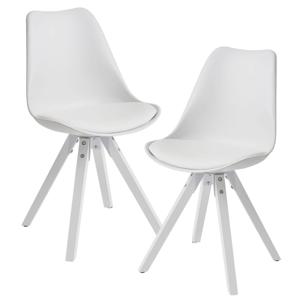 Wohnling Stuhl 2er-Set. weiß B/H/T: ca. 49x87x52 cm