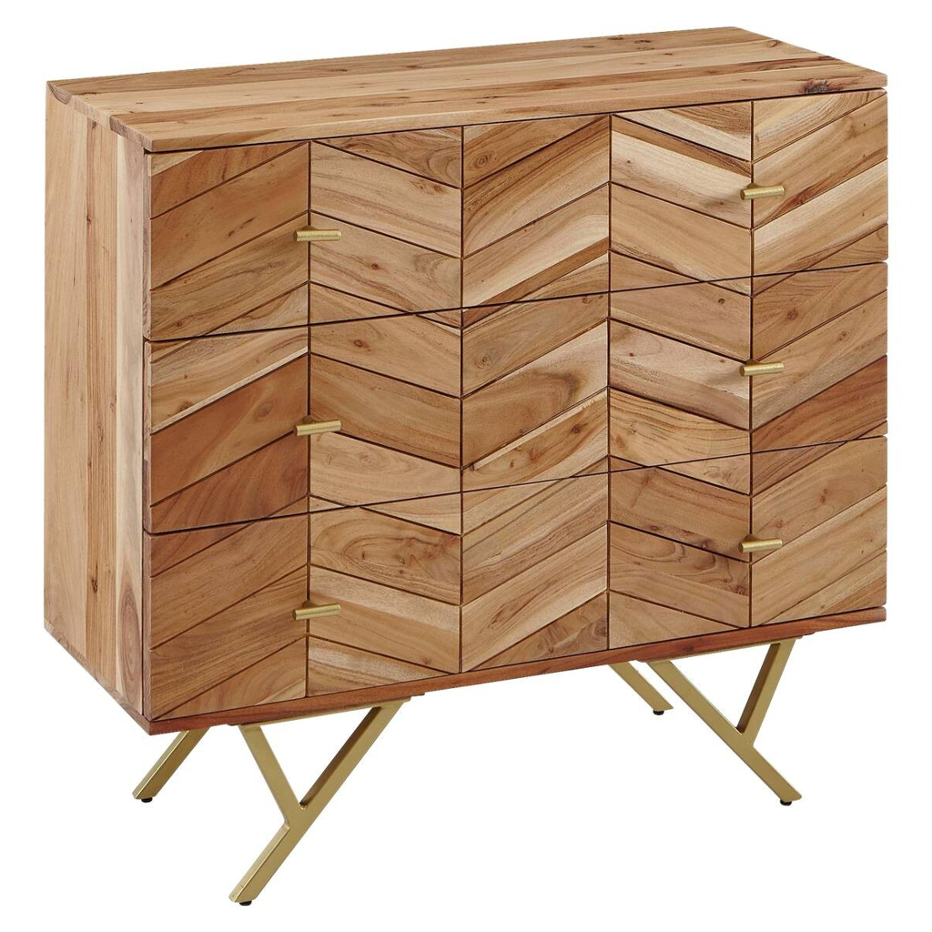 Wohnling Sideboard natur gold B/H/T: ca. 90x86,5x40 cm