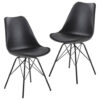 Wohnling Stuhl 2er.-Set. schwarz Kunstleder Eisen B/H/T: ca. 58x86x48 cm
