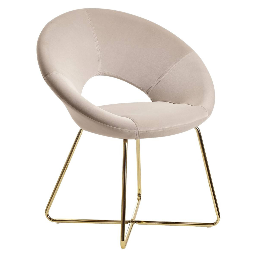 Wohnling Stuhl beige Samt B/H/T: ca. 57x83x60 cm