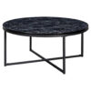 Wohnling Couchtisch schwarz Marmor Optik schwarz B/H/T: ca. 80x35x80 cm
