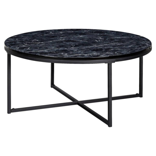 Wohnling Couchtisch schwarz Marmor Optik schwarz B/H/T: ca. 80x35x80 cm