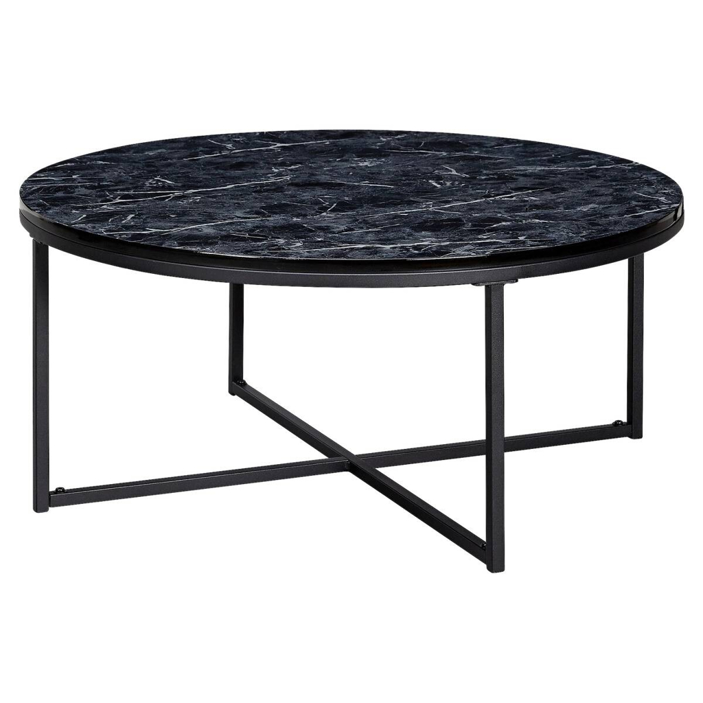 Wohnling Couchtisch schwarz Marmor Optik schwarz B/H/T: ca. 80x35x80 cm