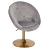 Wohnling Sessel grau gold Stoff Eisen