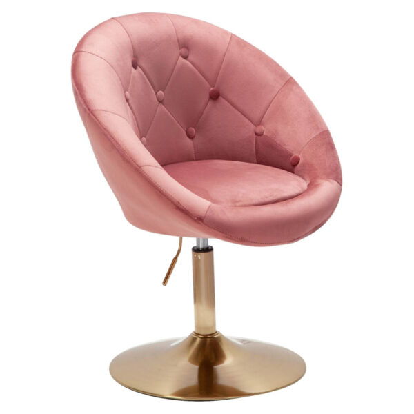 Wohnling Sessel rosa gold Samt Eisen B/H/T: ca. 67x80x62 cm