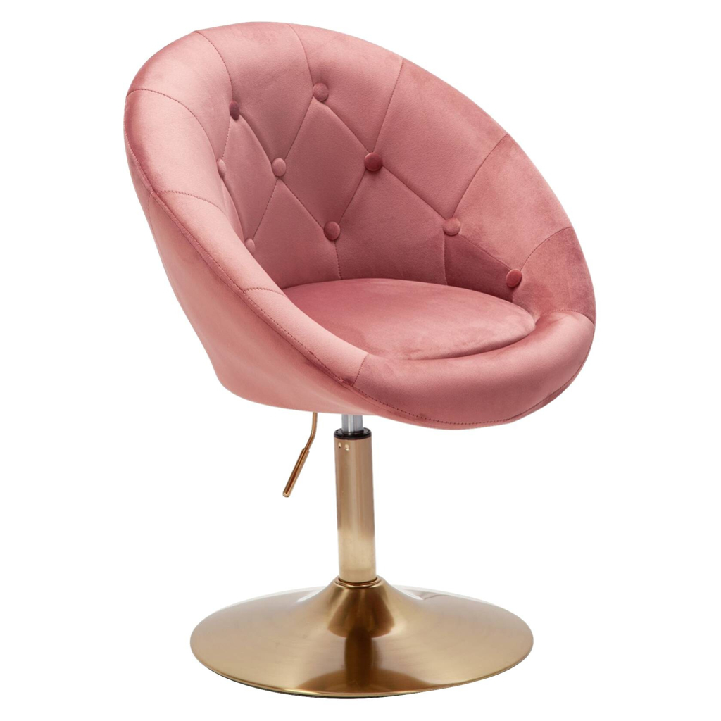 Wohnling Sessel rosa gold Samt Eisen B/H/T: ca. 67x80x62 cm