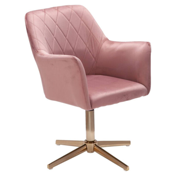 Wohnling Drehstuhl rosa gold Stoff Eisen Wohnling Drehstuhl rosa gold Stoff Eisen