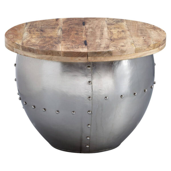 Wohnling Couchtisch silber braun B/H/T: ca. 60x43x60 cm