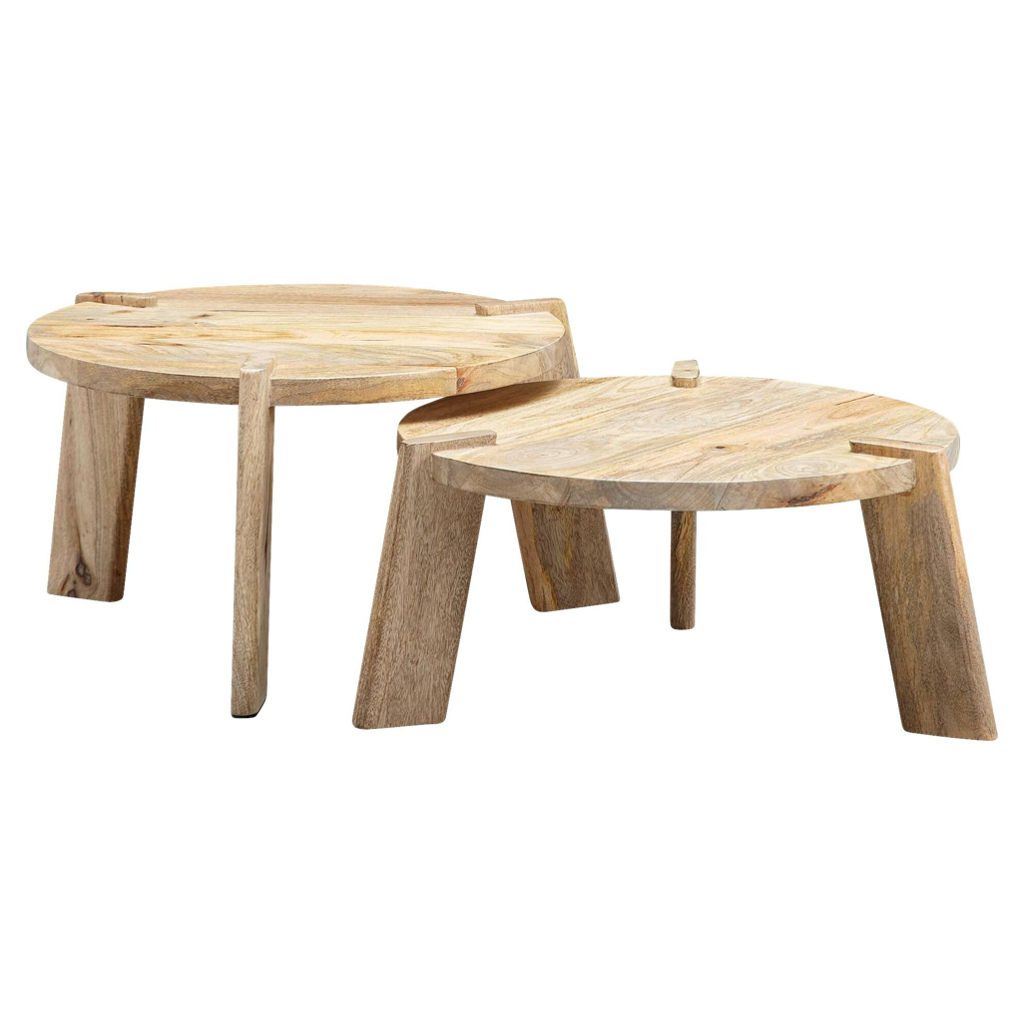 Wohnling Couchtisch 2er-Set. natur