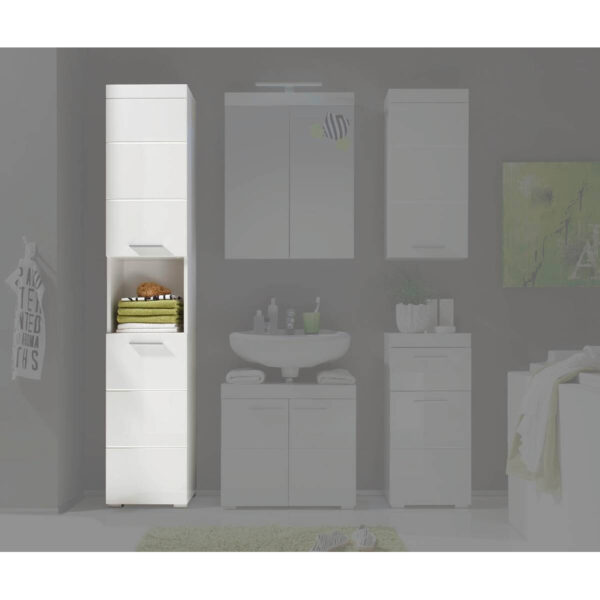 4251014141944 Badhochschrank Amanda
weiß weiß Hochglanz B/H/T: ca. 37x190x31 cm