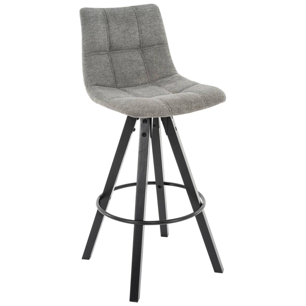 POCO Barhocker FM grau schwarz Microfaser Holz B/H/T: ca. 45x104x54 cm