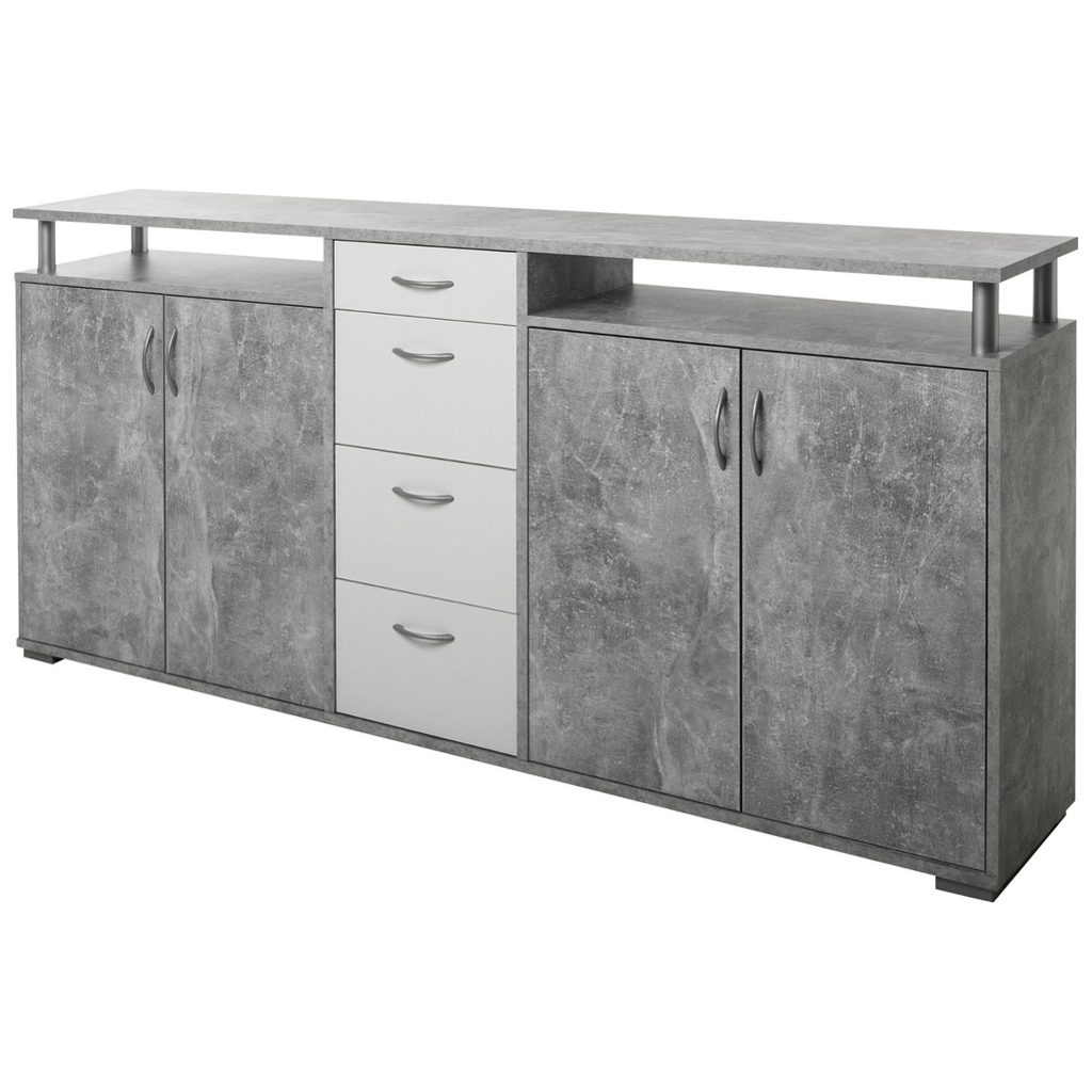 POCO Sideboard Maximo Beton Optik weiß B/H/T: ca. 208x94x38 cm
