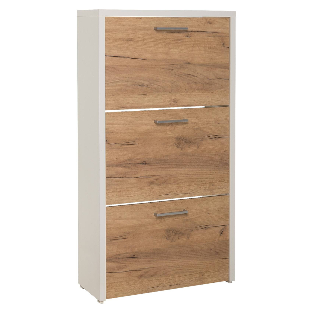 Schuhkipper Fulda
weiß honig Eiche Nachbildung B/H/T: ca. 61x115x25 cm