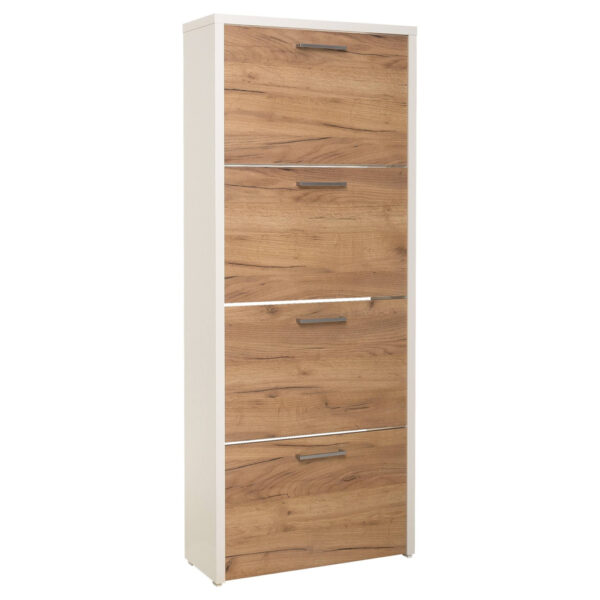 Schuhkipper Fulda 2
weiß honig Eiche Nachbildung B/H/T: ca. 61x152x25 cm