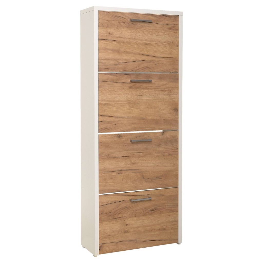 Schuhkipper Fulda 2
weiß honig Eiche Nachbildung B/H/T: ca. 61x152x25 cm