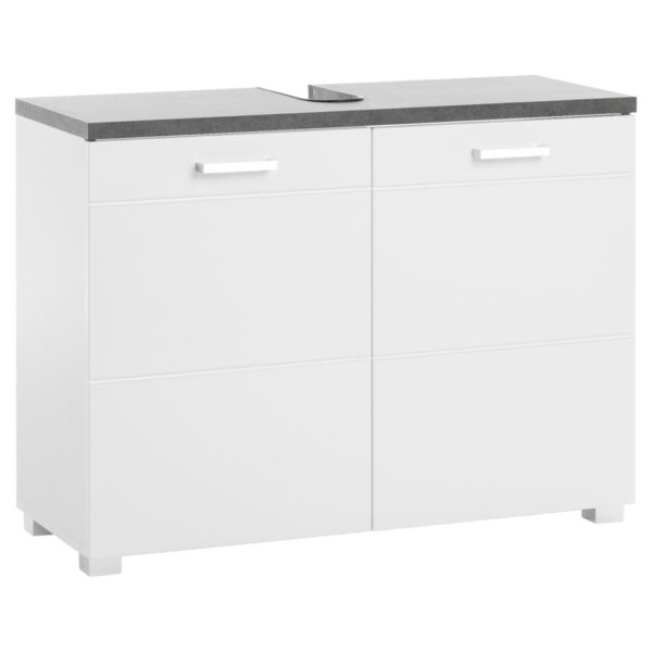 4251182708307 Waschbeckenunterschrank Praya
Dark Concret Nachbildung weiß Hochglanz B/H/T: ca. 79x58x32 cm
