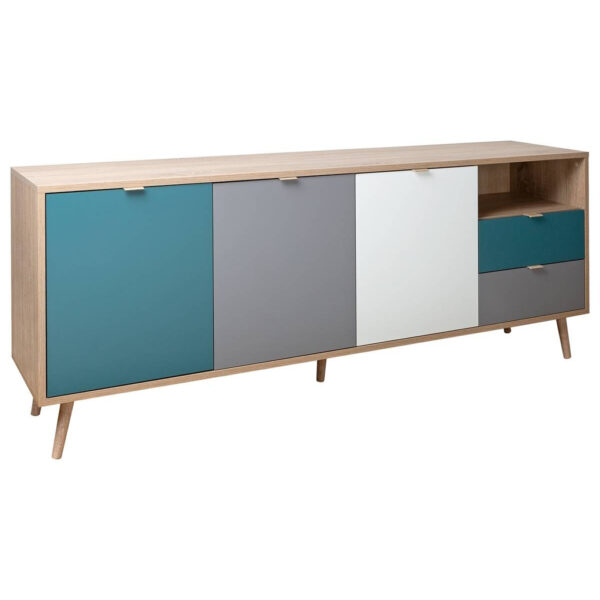 POCO Sideboard Cuba Eiche Sonoma Nachbildung weiß grau petrol B/H/T: ca. 180x71x40 cm POCO Sideboard Cuba Eiche Sonoma Nachbildung weiß grau petrol B/H/T: ca. 180x71x40 cm