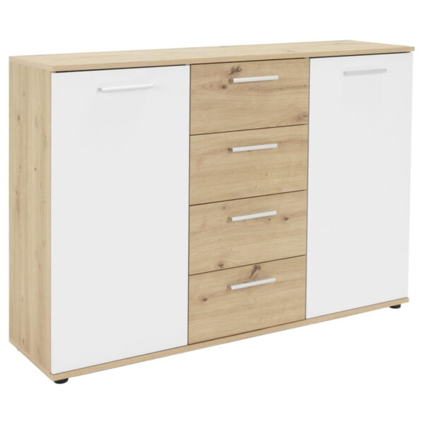 POCO Kommode Jacky 2 Eiche Artisan Nachbildung weiß B/H/T: ca. 120x85x35 cm
