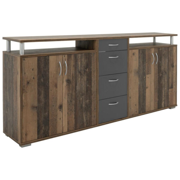 POCO Sideboard Maximo Old Wood Nachbildung anthrazit B/H/T: ca. 208x94x38 cm POCO Sideboard Maximo Old Wood Nachbildung anthrazit B/H/T: ca. 208x94x38 cm