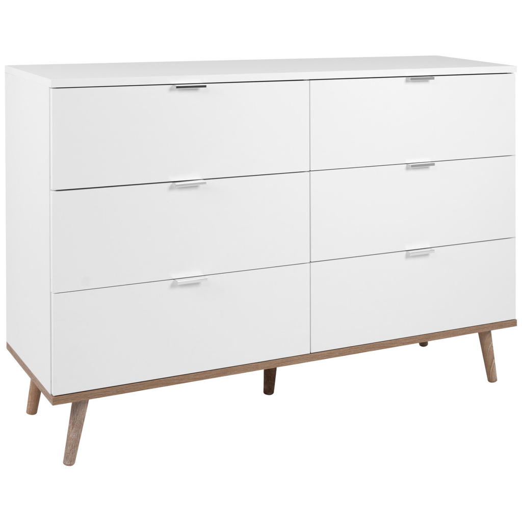 POCO Kommode Göteborg weiß Eiche Sonoma Nachbildung B/H/T: ca. 120x87x40 cm