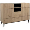 POCO Kommode Nola Eiche Artisan Nachbildung schwarz B/H/T: ca. 120x90x42 cm