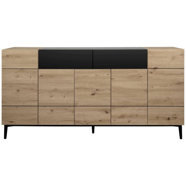 POCO Sideboard Nola Eiche Artisan Nachbildung schwarz B/H/T: ca. 180x90x42 cm