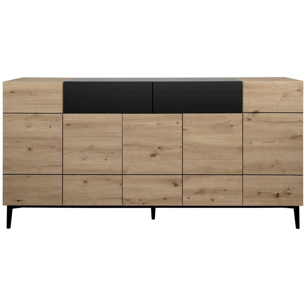 POCO Sideboard Nola Eiche Artisan Nachbildung schwarz B/H/T: ca. 180x90x42 cm