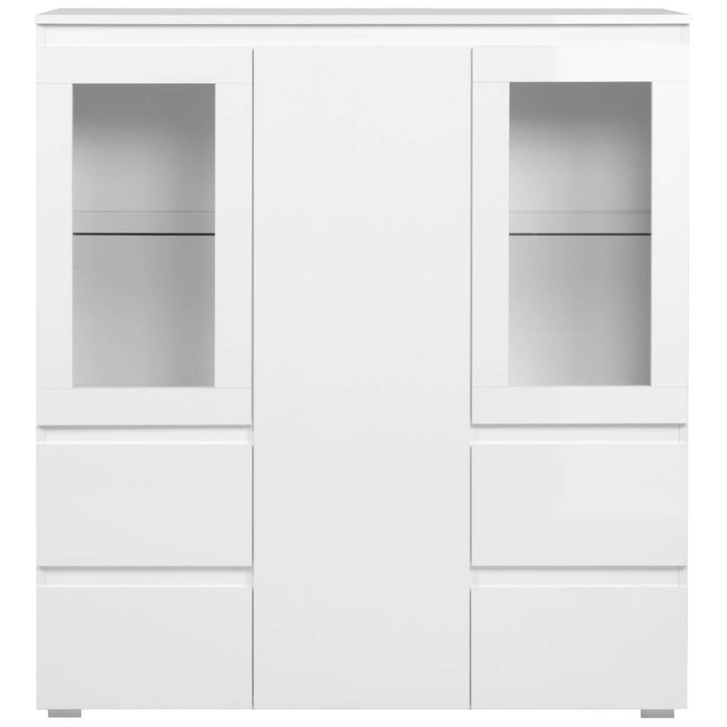 POCO Highboard Capetown weiß weiß glänzend B/H/T: ca. 116x126x40 cm