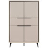 POCO Highboard Arona sand schwarz B/H/T: ca. 90x140x38 cm