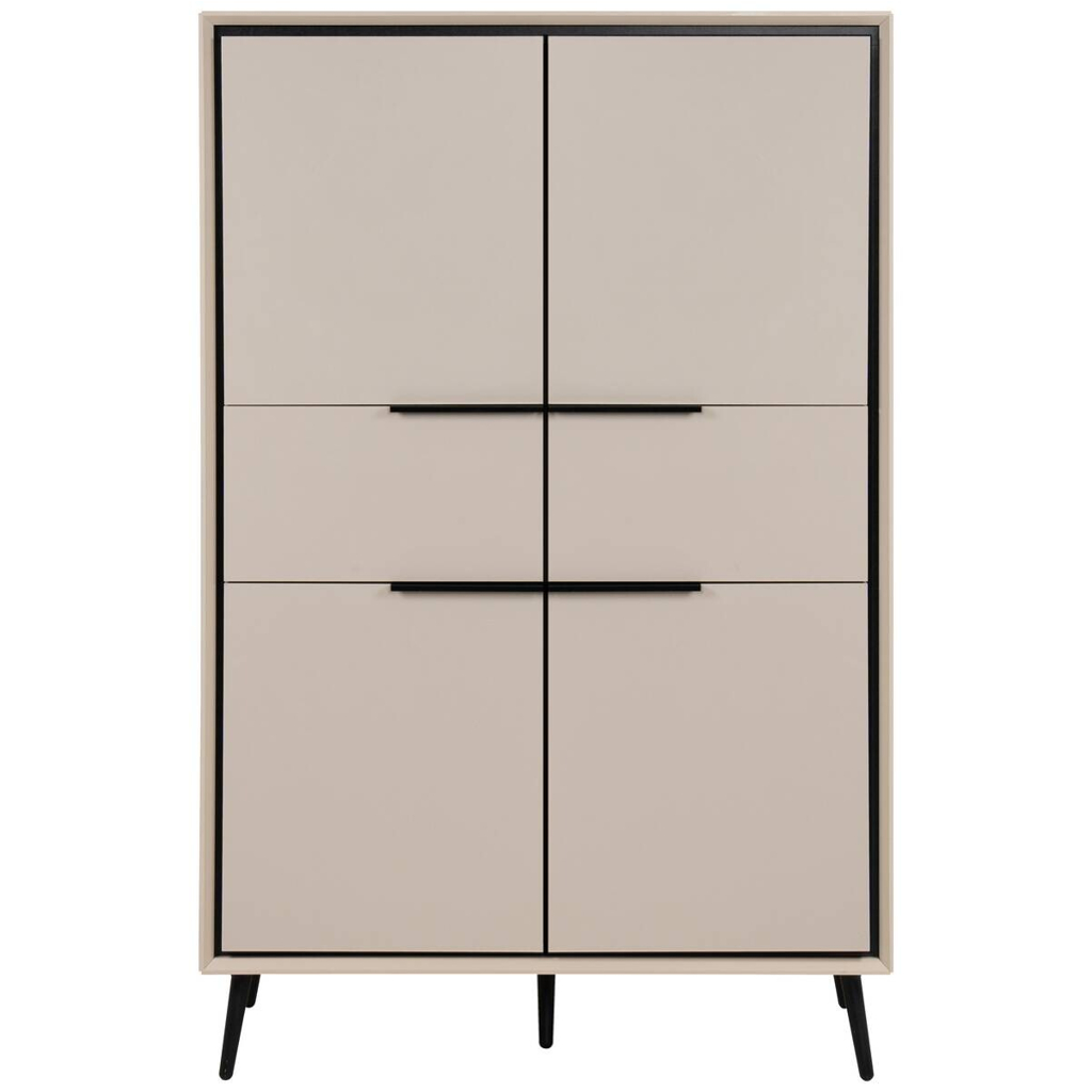 POCO Highboard Arona sand schwarz B/H/T: ca. 90x140x38 cm