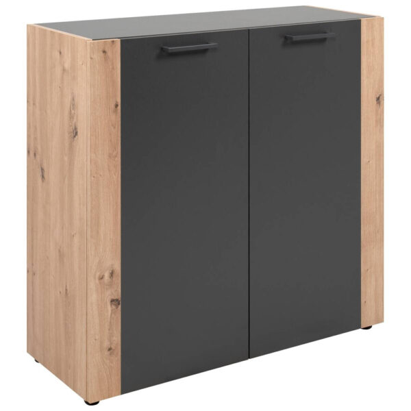 POCO Kommode Cento anthrazit Eiche Artisan Oak Nachbildung B/H/T: ca. 89x83x35 cm