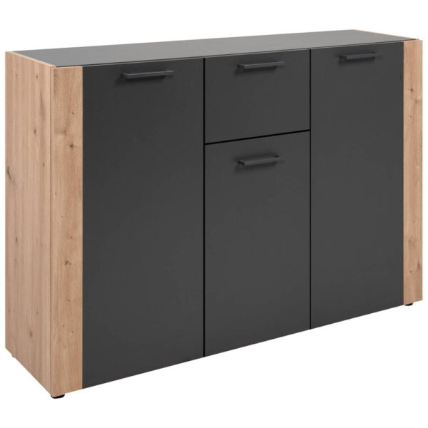 POCO Kommode Cento anthrazit Eiche Artisan Oak Nachbildung B/H/T: ca. 126x83x35 cm POCO Kommode Cento anthrazit Eiche Artisan Oak Nachbildung B/H/T: ca. 126x83x35 cm