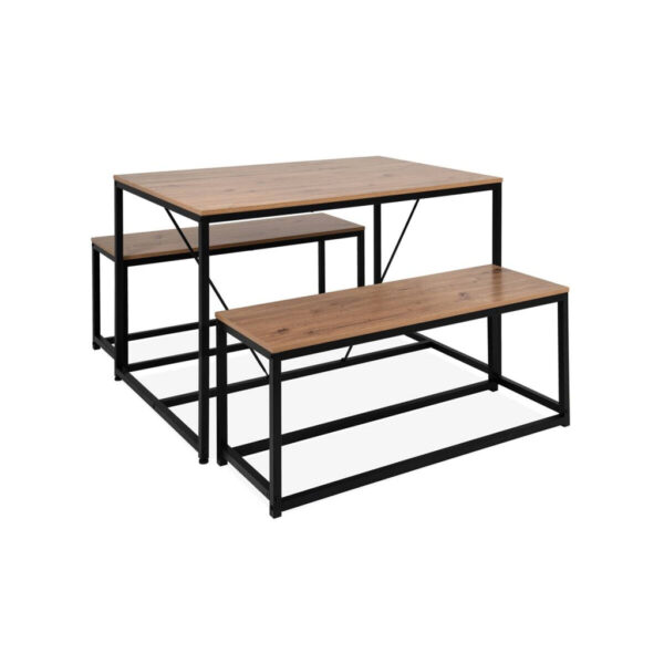 POCO Tischgruppe Augsburg Eiche Artisan Nachbildung schwarz MDF B/H/T: ca. 120x75x80 cm