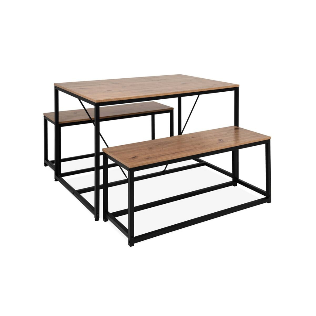 POCO Tischgruppe Augsburg Eiche Artisan Nachbildung schwarz MDF B/H/T: ca. 120x75x80 cm