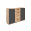 POCO Kommode Kerry 01C Eiche Artisan Nachbildung anthrazit B/H/T: ca. 120x85x35 cm