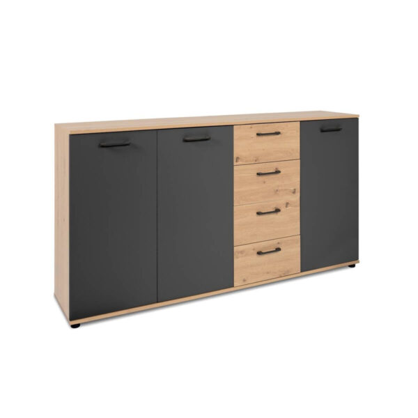 POCO Kommode Kerry 51B Eiche Artisan Nachbildung anthrazit B/H/T: ca. 160x85x35 cm