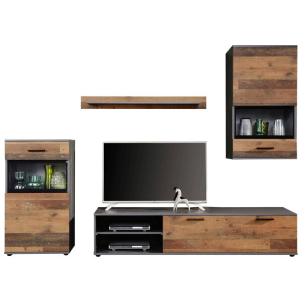 4251585355016 Wohnwand Mango
Old Wood Nachbildung Matera Nachbildung B/H/T: ca. 246x182x37 cm