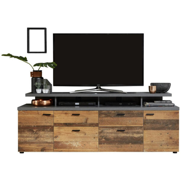 POCO TV-Lowboard Mood Old Wood Nachbildung Beton dunkel Optik B/H/T: ca. 180x65x44 cm