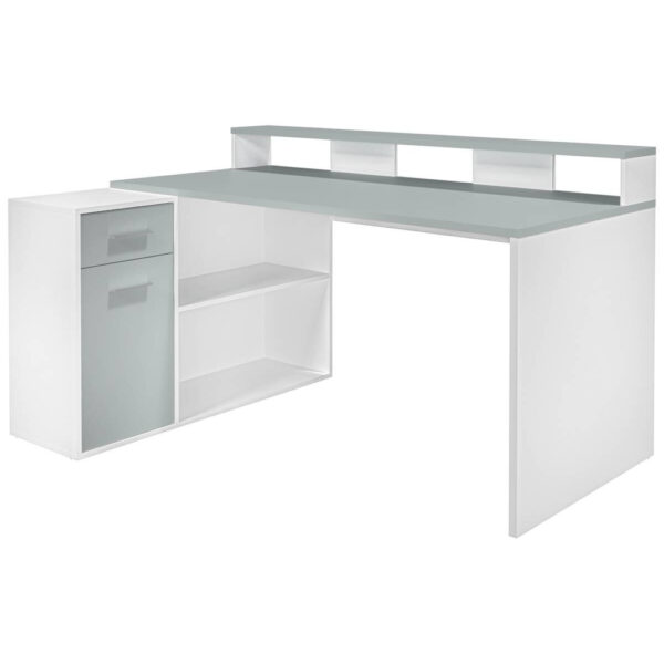 POCO Schreibtisch Gamer hellgrau matt weiß matt B/H/T: ca. 160x92x115 cm