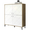 POCO Highboard Touch Eiche Artisan Nachbildung weiß matt B/H/T: ca. 123x136x40 cm