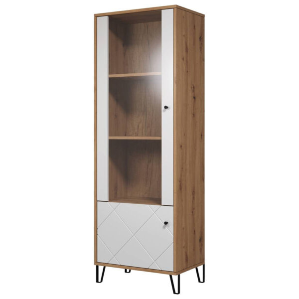 4251585585499 Vitrine Touch
weiß matt Eiche Artisan Nachbildung B/H/T: ca. 63x172x40 cm