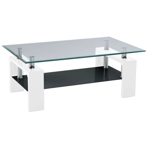 POCO Glascouchtisch Modena glasklar weiß Hochglanz B/H/T: ca. 100x45x60 cm POCO Glascouchtisch Modena glasklar weiß Hochglanz B/H/T: ca. 100x45x60 cm