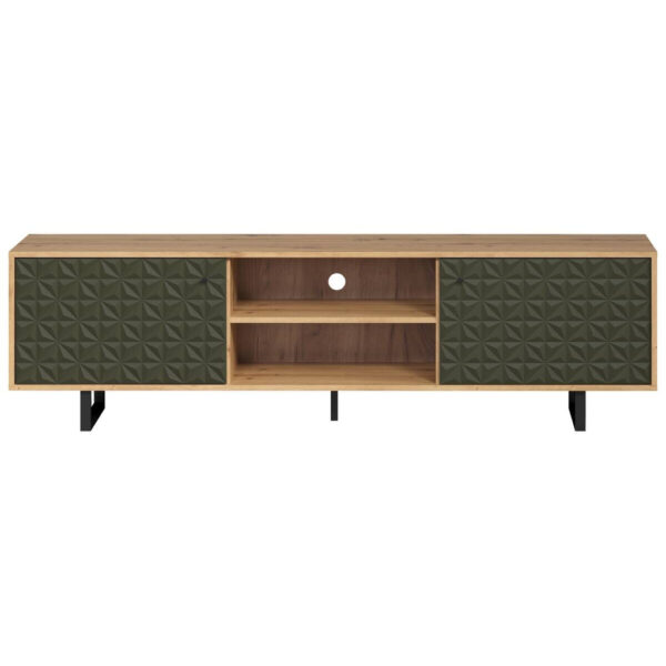 Trendteam TV-Lowboard Sentra Eiche Artisan Nachbildung grün dunkel B/H/T: ca. 184x52x40 cm Trendteam TV-Lowboard Sentra Eiche Artisan Nachbildung grün dunkel B/H/T: ca. 184x52x40 cm