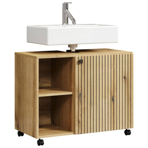 4251737651553 Waschbeckenunterschrank Pure Bliss
Eiche Evoke Oak Nachbildung schwarz B/H/T: ca. 80x64x42 cm