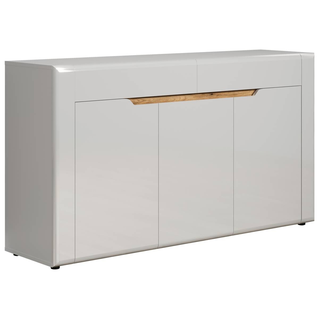 POCO Sideboard Marlon Eiche Evoke Coast Nachbildung weiß Hochglanz B/H/T: ca. 150x84x40 cm