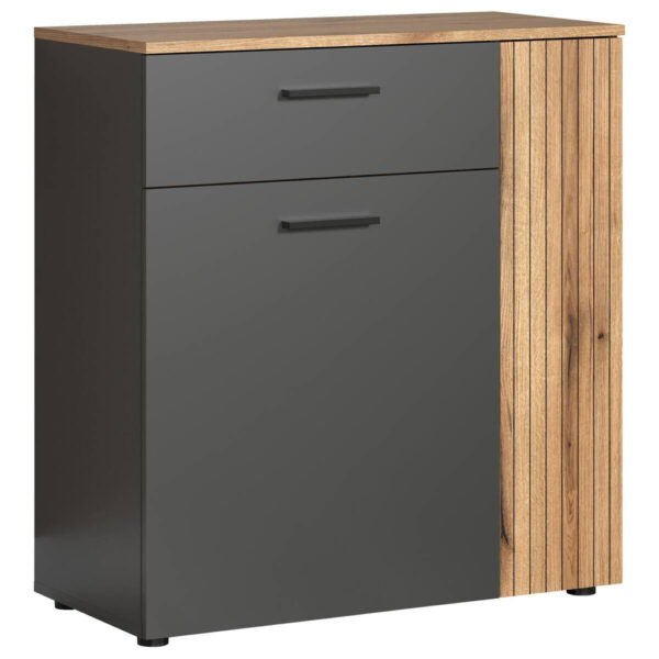 POCO Kommode Esteban anthrazit Eiche Evoke Coast Nachbildung B/H/T: ca. 80x86x38 cm
